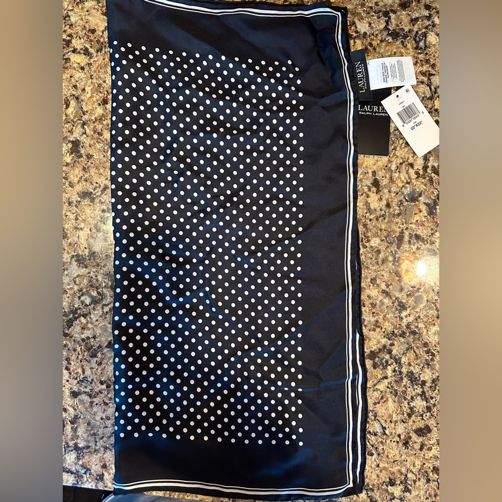 Ralph Lauren Black with White Polka Dots scarf